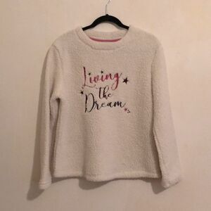 Plush “Living  the Dream “ Long Sleeve Fleece Streetwear Lagen Graphic Top M